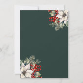 Groen Goud Confetti Botanisch Kerstfeest Kaart (Achterkant)