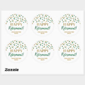 Groen Goud Confetti Happy Retirement Ronde Sticker (Vel)