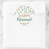 Groen Goud Confetti Happy Retirement Ronde Sticker (Tas)
