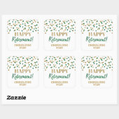Groen Goud Confetti Happy Retirement Vierkante Sticker (Vel)