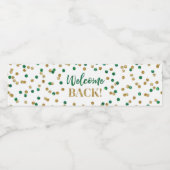 Groen Goud Confetti Welkom Terug  Waterfles Etiket (Enkel label)