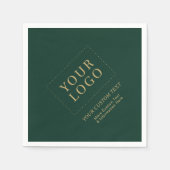 Groen & Goud Custom Business Logo Promotie Servet (Voorkant)