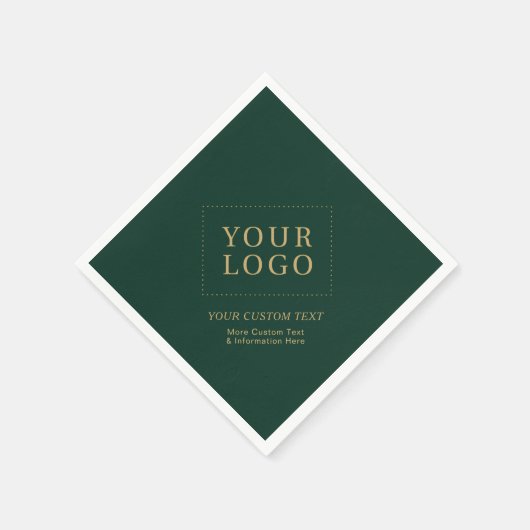 Groen & Goud Custom Business Logo Promotie Servet (Hoek)