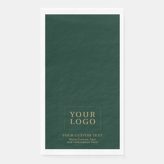 Groen & Goud Custom Business Logo Promotie Servet (Voorkant)