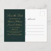  Groen Goud Damask Foto Opslaan van de Datum Aankondigingskaart (Achterkant)