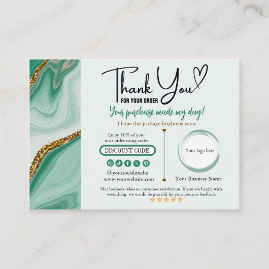 Groen Goud Dank u Visitekaartje (Voorkant)