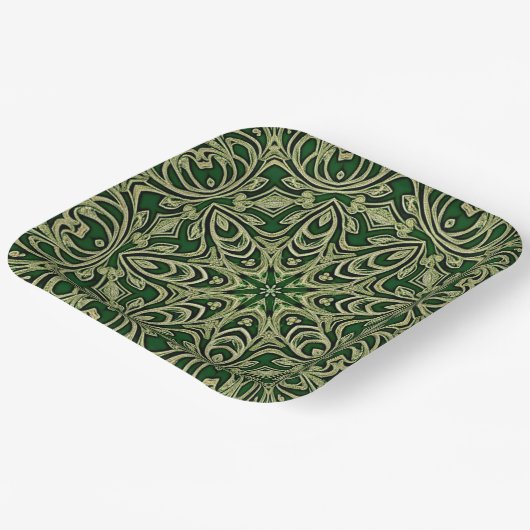Groen Goud Decoratief Papier Bord (Gebogen)