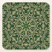 Groen Goud Decoratief Papier Onderzetter (Voorkant)