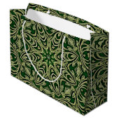 Groen Goud Decoratieve Gift Bag Groot Cadeauzakje (Achterkant Gekanteld)