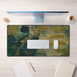 Groen & Goud, Een Gel Print Abstract Bureaumat