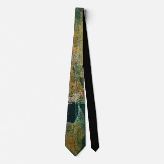 Groen & Goud, Een Gel Print Abstract Stropdas (Voorkant)
