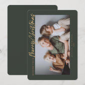 Groen Goud Eenvoudige Foto Vrolijk Kerstmis Feestdagenkaart (Voorkant / Achterkant)