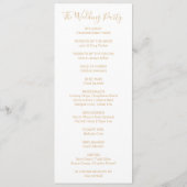 Groen & Goud Elegant Bloemen Huwelijk Programma Programmakaart (Achterkant)