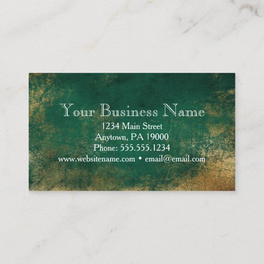 Groen goud Elegant Festive Hanging String Lights Visitekaartje (Achterkant)