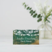 Groen goud Elegant Festive Hanging String Lights Visitekaartje (Staand voorkant)
