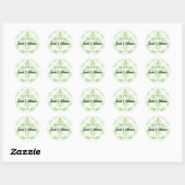 Groen goud elegante baby doop dank u ronde sticker (Vel)