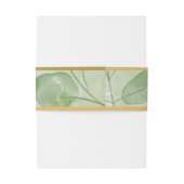 Groen & Goud Elegante Eucalyptus Minimalist Uitnodigingen Wikkel (Achterkant Voorbeeld)