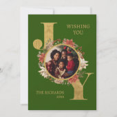 Groen Goud Elegante Foto Kerstmis Feestdagenkaart (Voorkant)