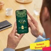 Groen Goud Elegante Ramadan Iftar Party Uitnodigin Kaart