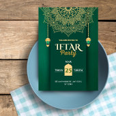 Groen Goud Elegante Ramadan Iftar Party Uitnodigin Kaart