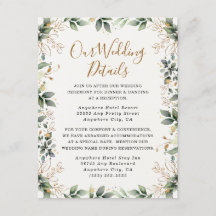 Groen Goud Elegante Waterverf Boho Leaf Bruiloft