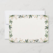 Groen Goud Elegante Waterverf Boho Leaf Bruiloft RSVP Kaartje (Achterkant)