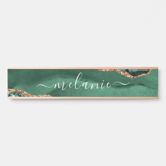 Groen Goud Emerald Aangepaste Naam Deurteken Deurbordje (Voorkant)