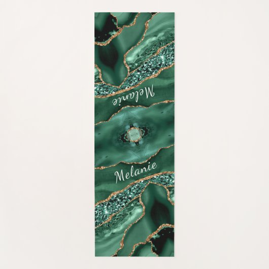 Groen Goud Emerald Custom Jouw naam Yoga Mat (Voorkant)