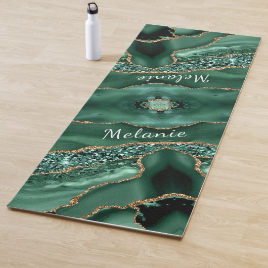 Groen Goud Emerald Custom Jouw naam Yoga Mat (In situ)