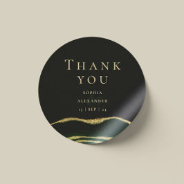 Groen, goud en glitter agaat edelsteen ronde sticker