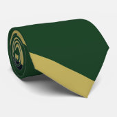 Groen, goud en marinegestreept Stropdas (Opgerold)