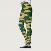 Groen Goud en Navy Geometric Patterned Leggings (Links)