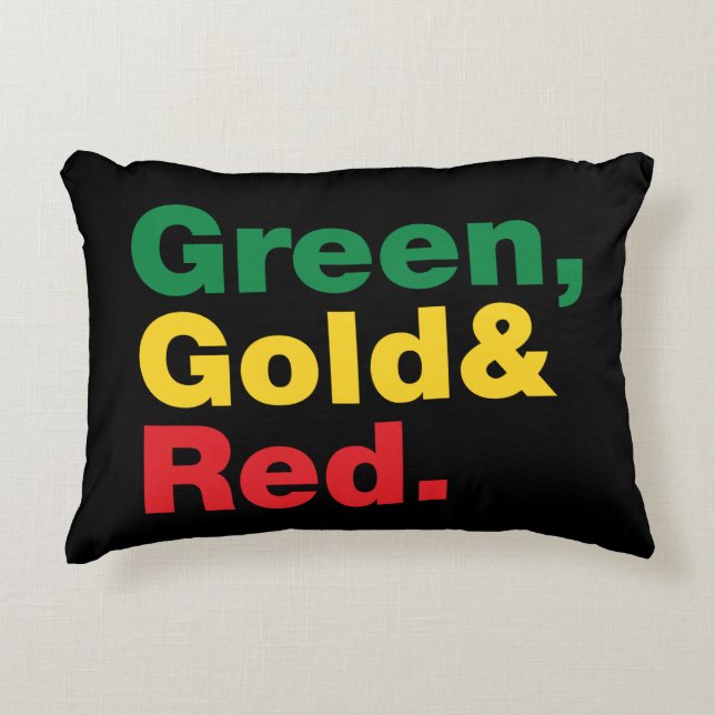 Groen, goud en rood. accent kussen (Voorkant)