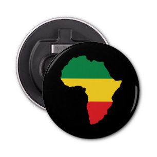 Groen, goud en rood Afrika vlag Button Flesopener