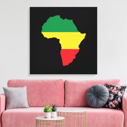 Groen, goud en rood Afrika vlag Canvas Afdruk (Insitu (Woonkamer))