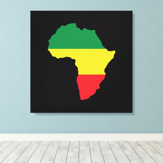 Groen, goud en rood Afrika vlag Canvas Afdruk (Insitu (Houten vloer))