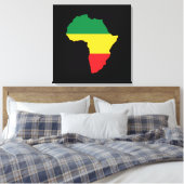 Groen, goud en rood Afrika vlag Canvas Afdruk (Insitu (Slaapkamer))