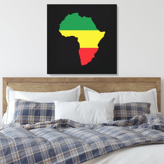 Groen, goud en rood Afrika vlag Canvas Afdruk (Insitu (Slaapkamer))