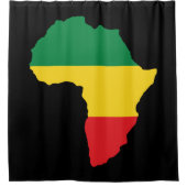 Groen, goud en rood Afrika vlag Douchegordijn (Voorkant)