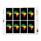 Groen, goud en rood Afrika vlag Etiket (Full Sheet)