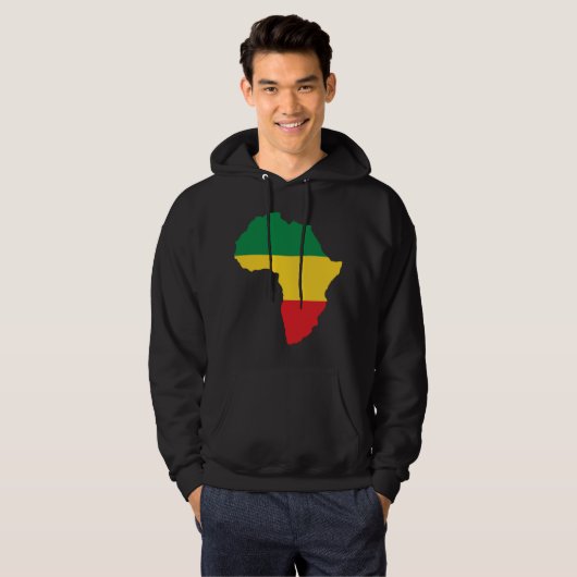 Groen, goud en rood Afrika vlag Hoodie (Voorkant volledig)