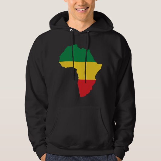 Groen, goud en rood Afrika vlag Hoodie (Voorkant)