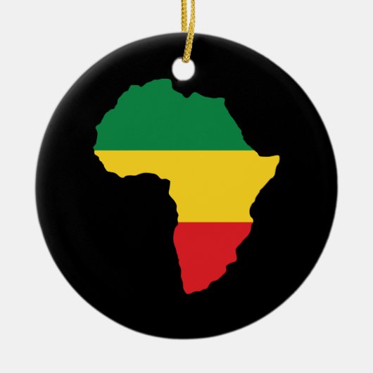 Groen, goud en rood Afrika vlag Keramisch Ornament (Voorkant)