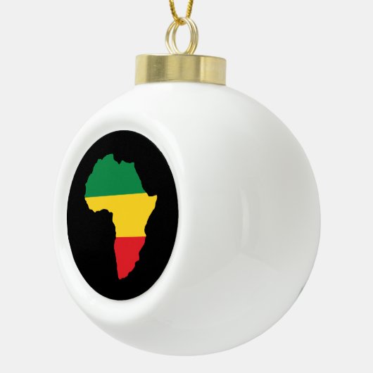 Groen, goud en rood Afrika vlag Keramische Bal Ornament (Rechts)
