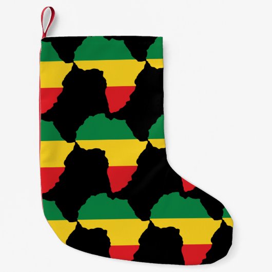 Groen, goud en rood Afrika vlag Kleine Kerstsok (Voorkant)