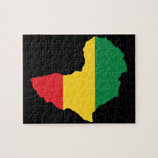Groen, goud en rood Afrika vlag Legpuzzel (Horizontaal)