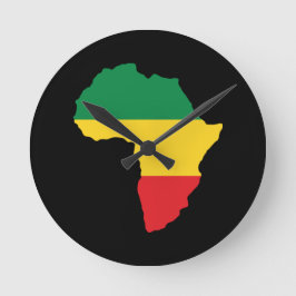 Groen, goud en rood Afrika vlag Ronde Klok