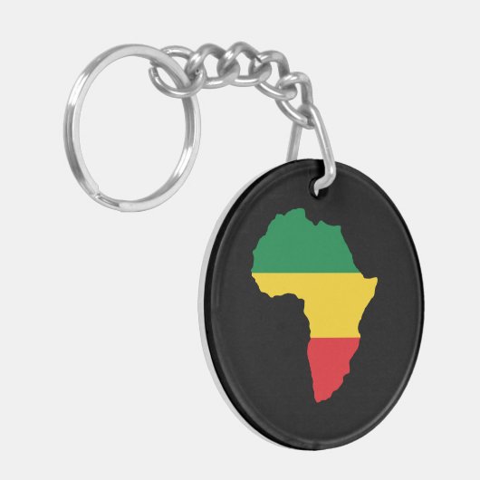 Groen, goud en rood Afrika vlag Sleutelhanger (Voorkant Links)
