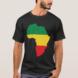 Groen, goud en rood Afrika vlag T-shirt