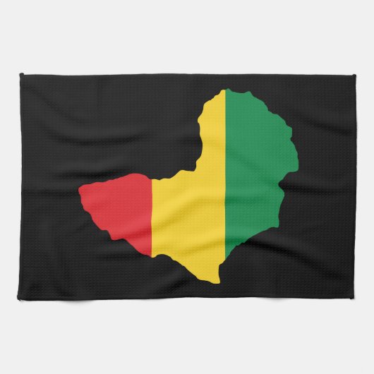 Groen, goud en rood Afrika vlag Theedoek (Horizontaal)